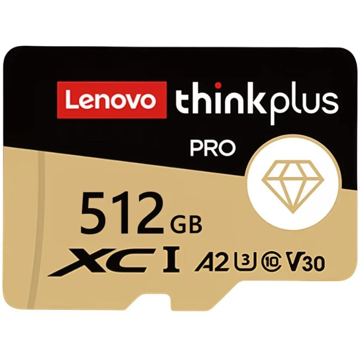 كرت ذاكرة Lenovo Thinkplus PRO microSDXC بسعة 512GB وتصنيف U3 V30 A2 ودعم 4K، حتى 130MB/s