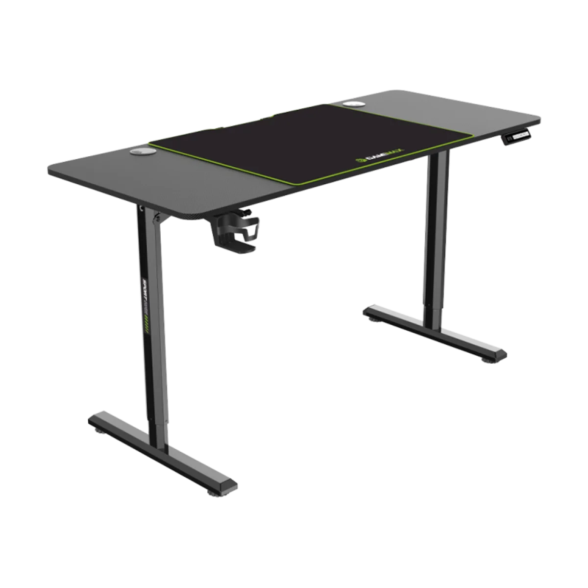 مكتب ألعاب GameMax D140 Carbon EC2 كهربائي 140x60 سم بسطح كربون فايبر، ارتفاع قابل للتعديل 720-1170 مم، تحكم LED بذاكرة، أسود - Image 2