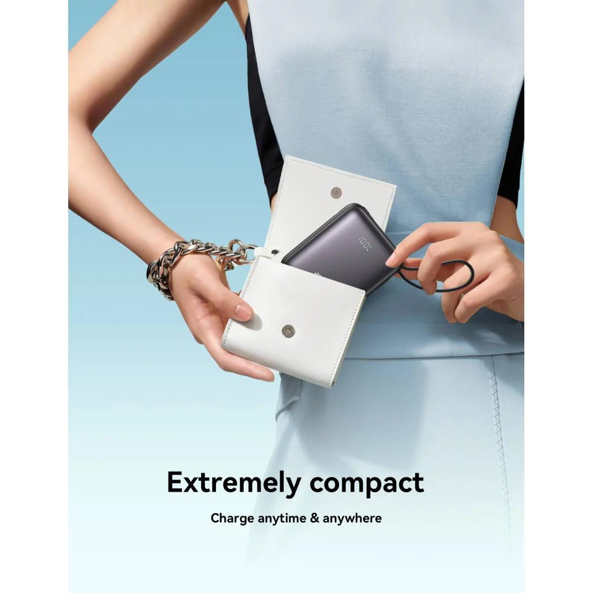 JOYROOM JR-PBF27 10000mAh Mini Power Bank 22.5W with Built-In Type-C & Lightning Cables - Black - Thumbnail 9