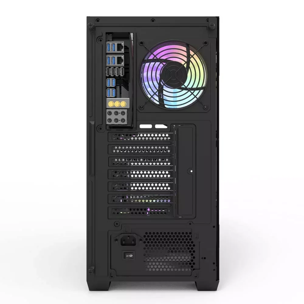 كيس كمبيوتر DarkFlash DS900 ميد تاور ATX بتصميم Air Wood مع 6 مراوح ARGB - أسود - Image 6