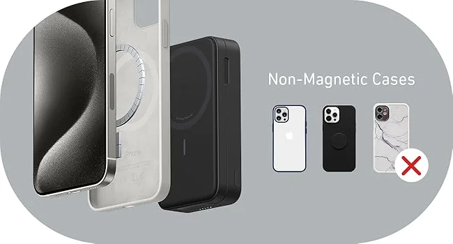 Anker MagGo 10000mAh Magnetic Power Bank 15W USB-C with Smart Display - Black - Thumbnail 18