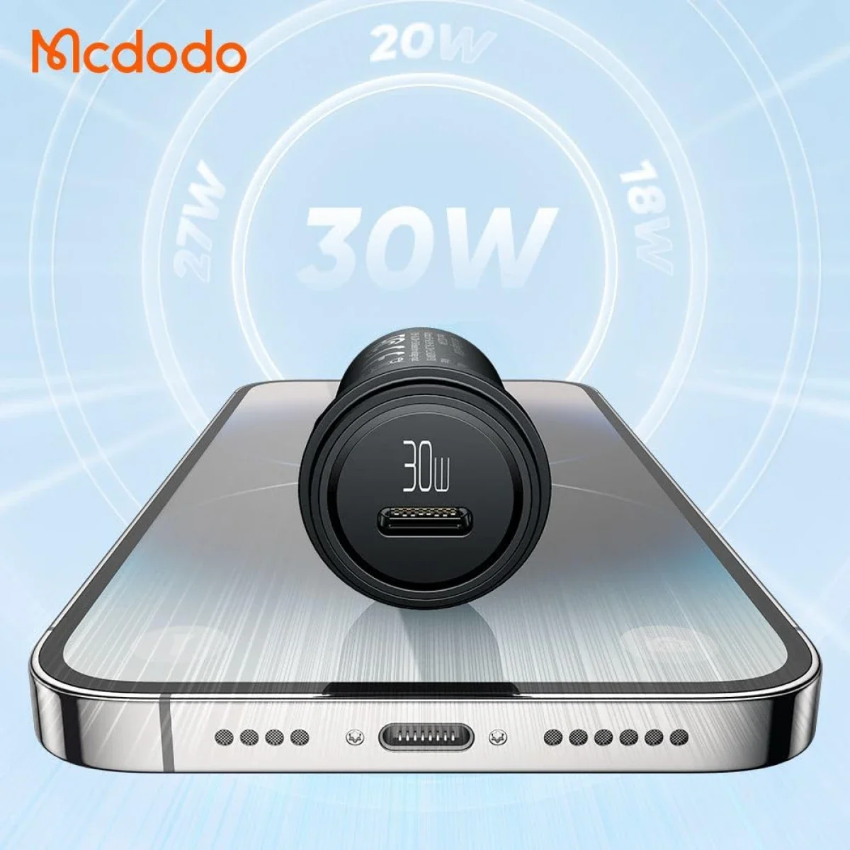 Mcdodo CC-7492 30W PD Fast Car Charger with 36W USB-C to Lightning Cable 1.2m - Black - Thumbnail 4