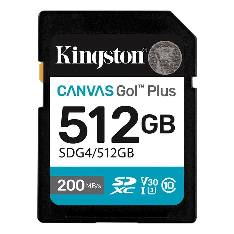 بطاقة ذاكرة Kingston Canvas Go Plus Gen4 512GB SDXC 200MB/s C10 SDG4/512GB - Image 2