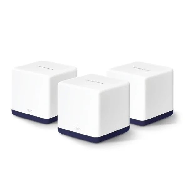 نظام تقوية واي فاي MERCUSYS Halo H50G AC1900 ثنائي النطاق، 3 وحدات، منافذ جيجابت، VPN ورقابة أبوية