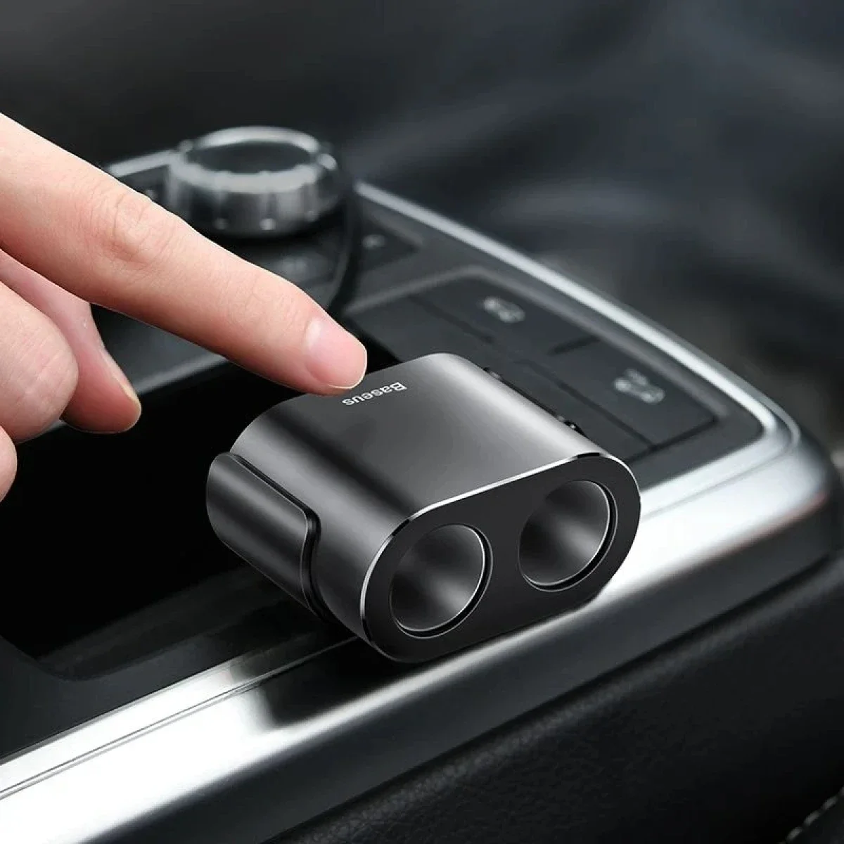 Baseus High Efficiency 80W Car Cigarette Lighter Splitter with Dual USB 3.1A - Black - Image 5