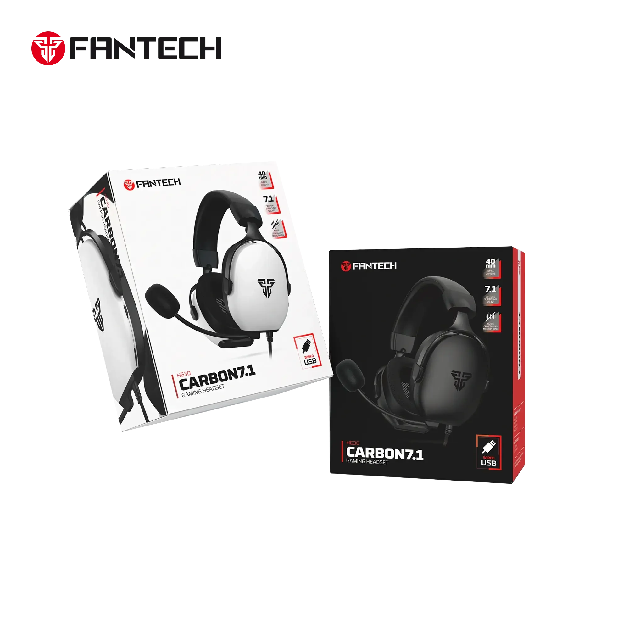 سماعة رأس سلكية Fantech HG30 Carbon للألعاب بصوت ممتاز - أسود - Thumbnail 2