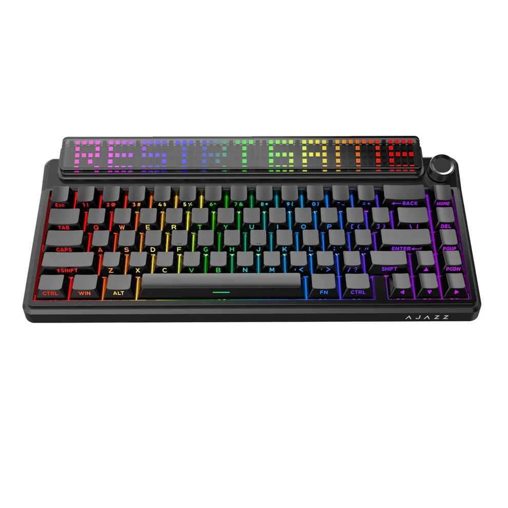 AJAZZ Pixel68 Mechanical Gaming Keyboard, White Peach Switch, Dot Matrix Screen, Wireless Bluetooth, Hot-Swappable, Factory Engraved Black, 8+8k - Image 6