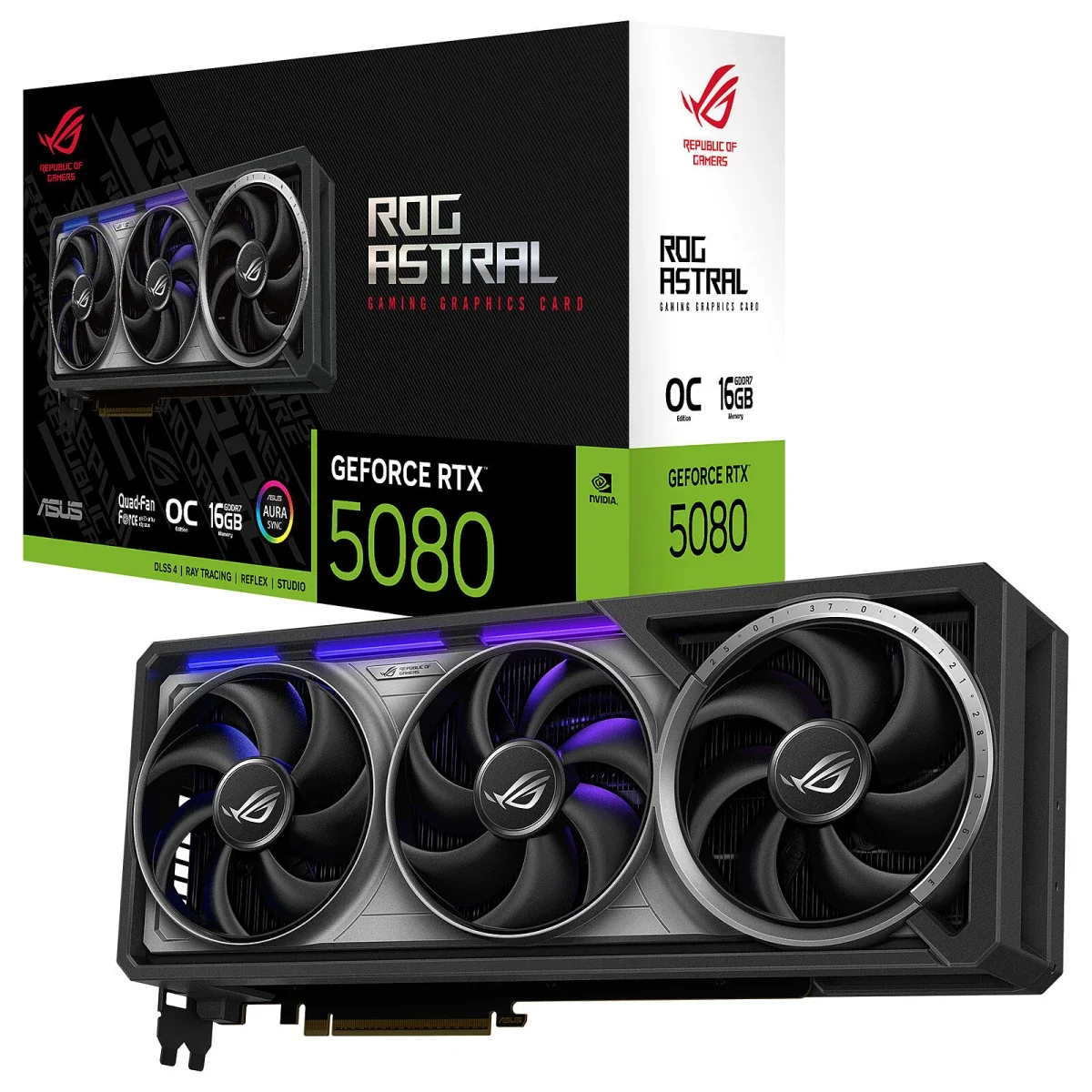 Asus ROG Astral GeForce RTX 5080 OC Edition 16GB GDDR7 PCIe 5.0 Graphics Card - Image 1