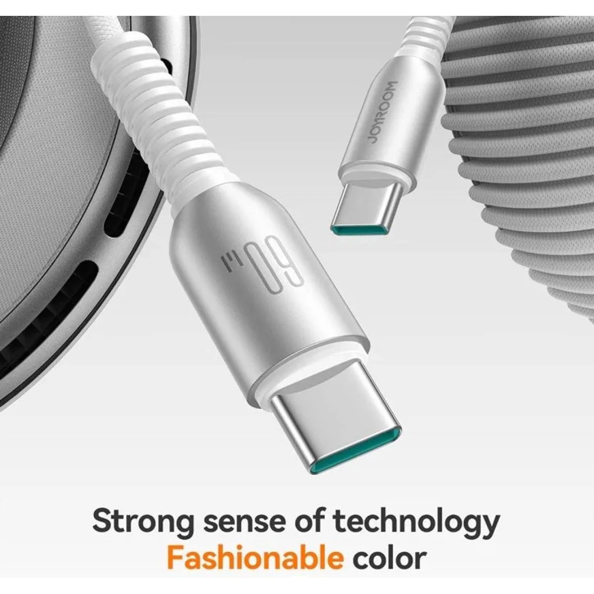 كابل شحن وبيانات JOYROOM S-A51 Cutting-Edge Series بقدرة 60W بطول 1.2 متر Type-C إلى Type-C - Thumbnail 6