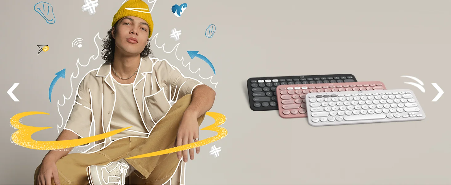 كيبورد Logitech Pebble Keys 2 K380s لاسلكي بلوتوث عربي/إنجليزي - Thumbnail 8