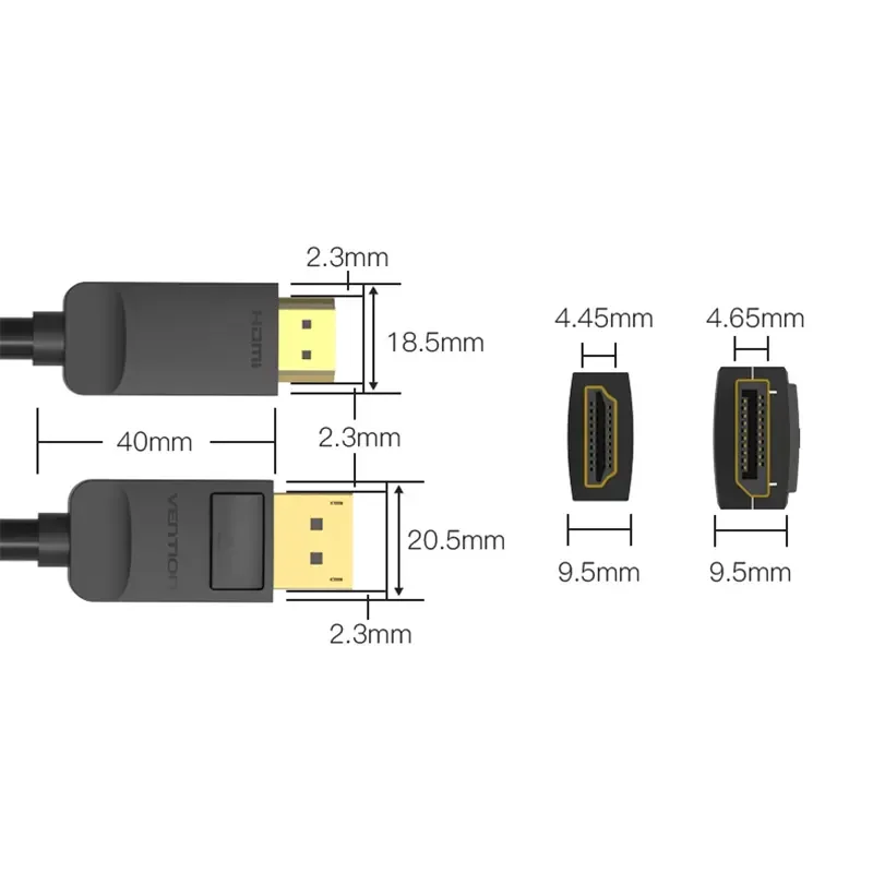 كيبل Vention HADBI من DisplayPort إلى HDMI بطول 3 متر أسود - Image 2