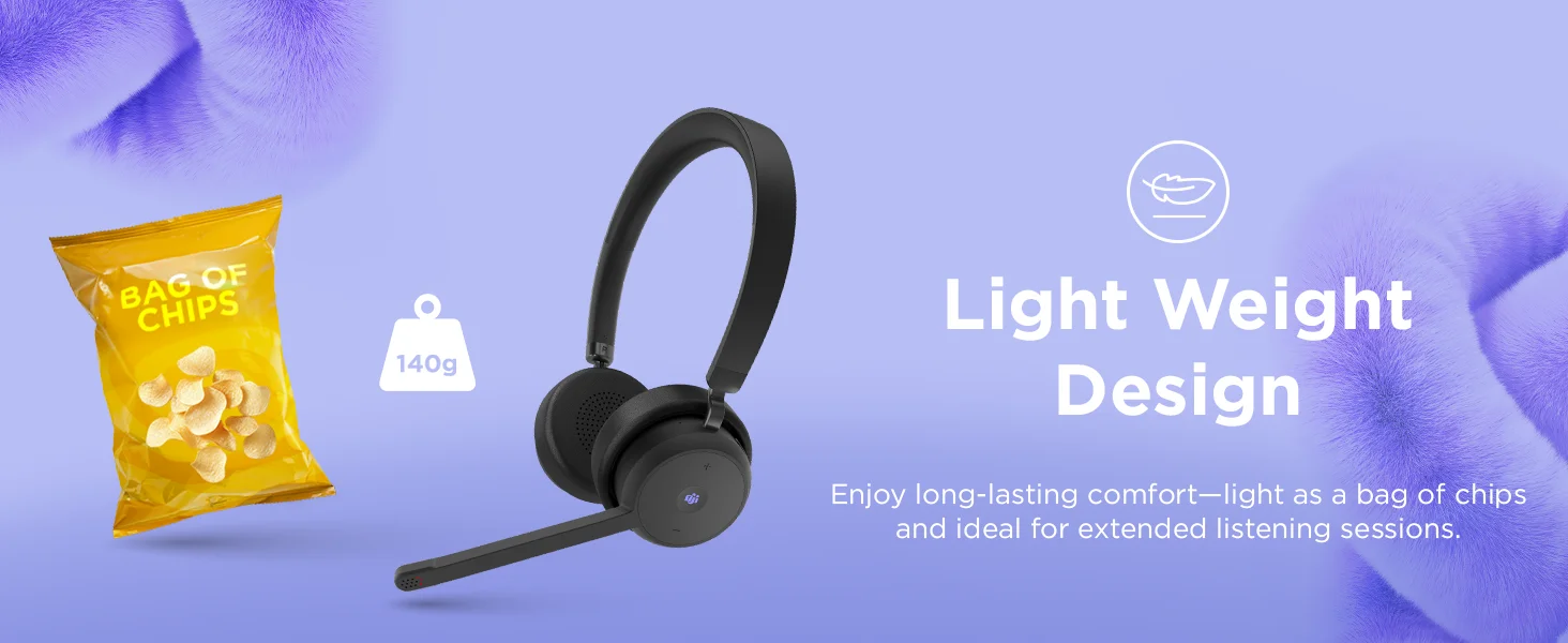 سماعة رأس Lenovo لاسلكية للمكالمات Teams، بلوتوث 5.3 ومستقبل USB-A - Thumbnail 15
