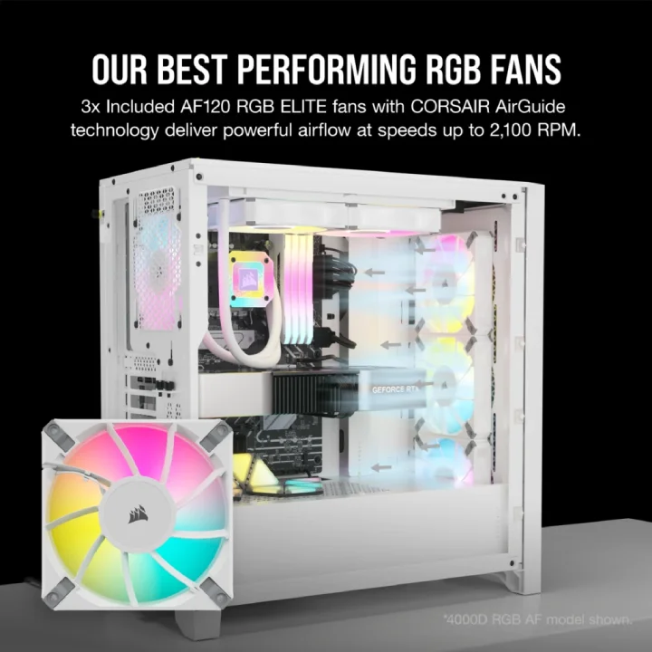 كيس كمبيوتر Corsair iCUE 5000D RGB ميد تاور – أبيض – CC-9011243-WW - Image 8