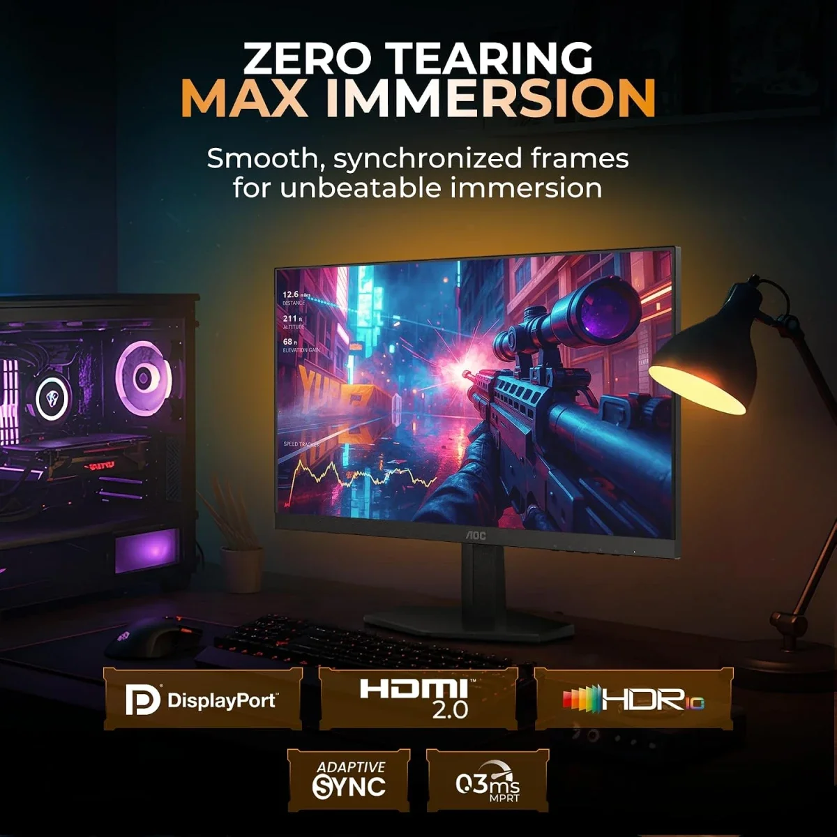 شاشة ألعاب AOC Q27G42HE 27 إنش Fast IPS 2K QHD بتردد 200Hz واستجابة 0.3ms - Thumbnail 8