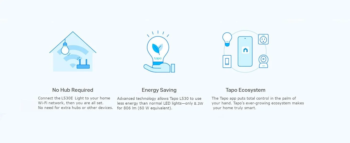 لمبة LED ذكية TP-LINK Tapo L530E متعددة الألوان بتقنية Wi-Fi - Thumbnail 6