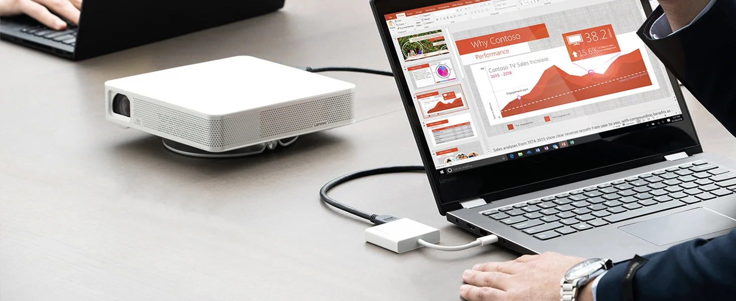 موزع Lenovo USB-C 3-in-1 Travel Hub مع 4K HDMI وVGA وUSB 3.0 - أبيض - Image 10
