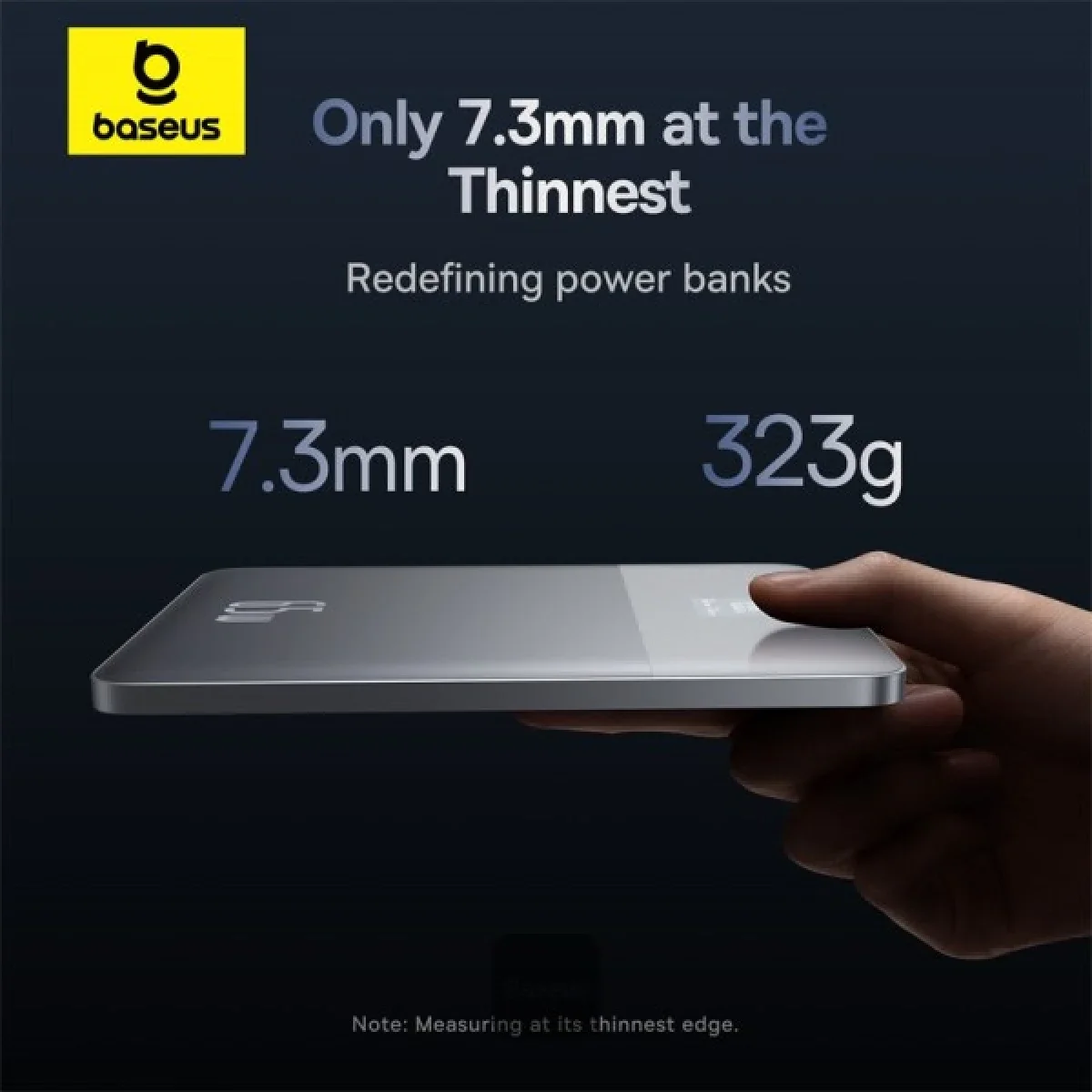 باور بانك Baseus Blade2 بسعة 12000mAh وشحن سريع 65W فائق النحافة مع شاشة رقمية - فضي - Thumbnail 4