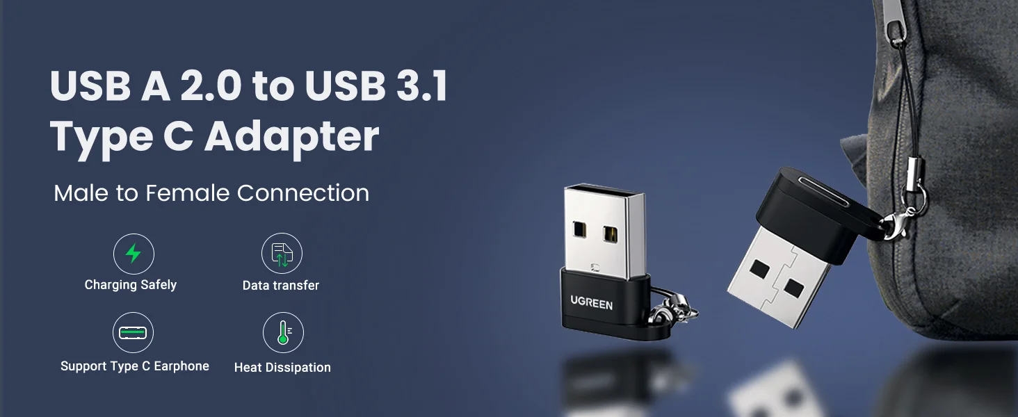 Ugreen Ultra-Small USB-C Female to USB-A Male Adapter - Thumbnail 7