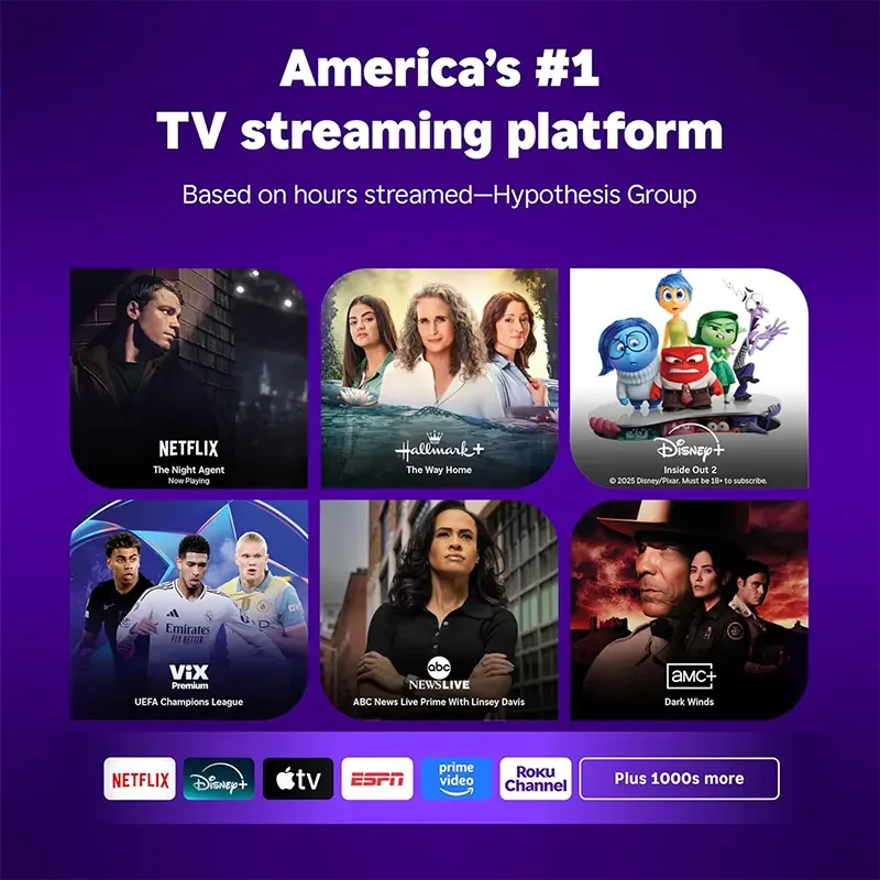جهاز بث Roku Streamer 3840S2 HD للتلفزيون مع ريموت صوتي، رام 512MB وتخزين 512MB وقنوات مباشرة مجانية - Image 6