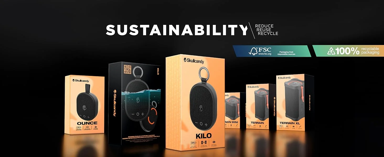 مكبر صوت محمول صغير لاسلكي Skullcandy Ounce بلوتوث، أحمر - Image 7