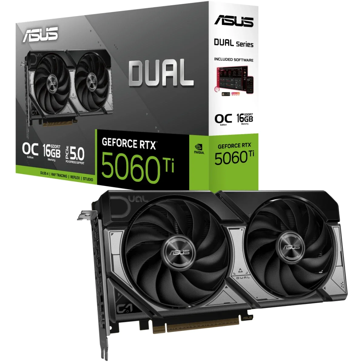 كرت شاشة Asus Dual GeForce RTX 5060 Ti 16GB GDDR7 OC Edition - Image 1