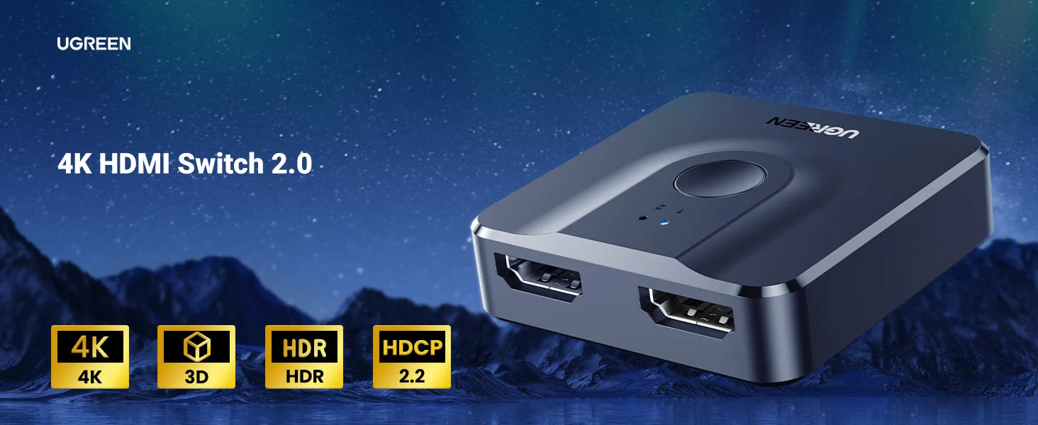 Ugreen 4K 60Hz Bi-Directional HDMI Switch and Splitter - Thumbnail 5