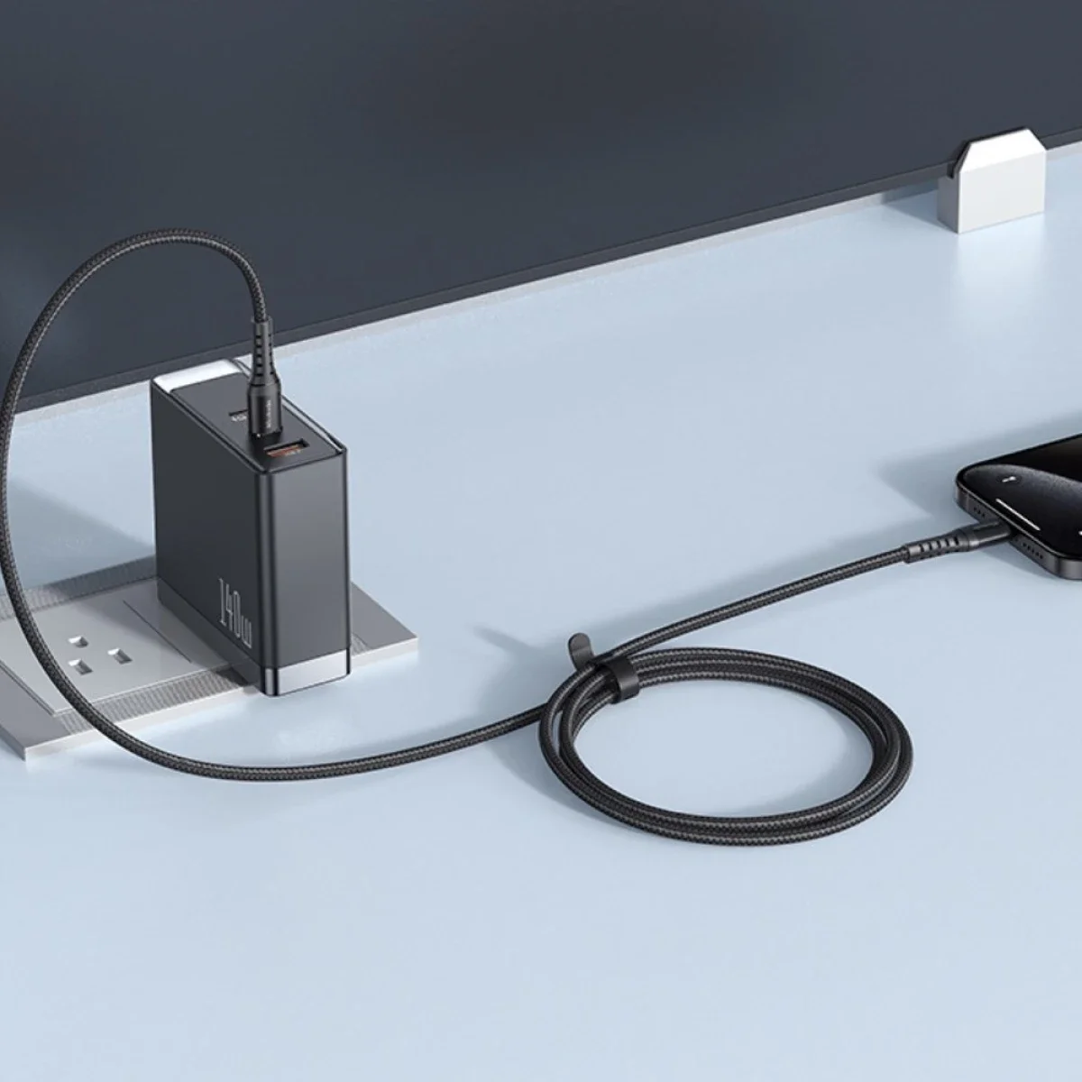 سلك شحن ونقل بيانات Mcdodo CA-5641 USB-C إلى USB-C بقدرة 60W وتيار 3A بطول 1 متر أسود - Image 5