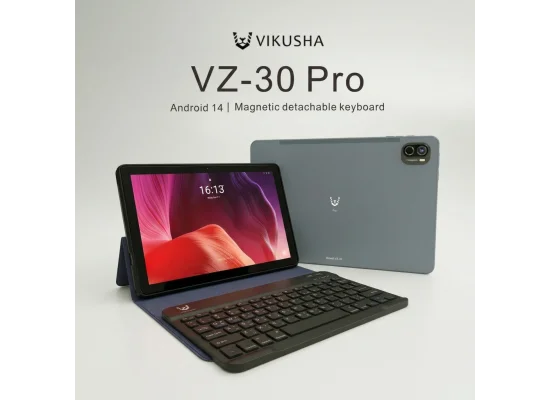 تابلت VIKUSHA VZ-30 Pro 10.1 إنش رام 4+4GB سعة 64GB 4G أندرويد 14 رمادي - Thumbnail 4