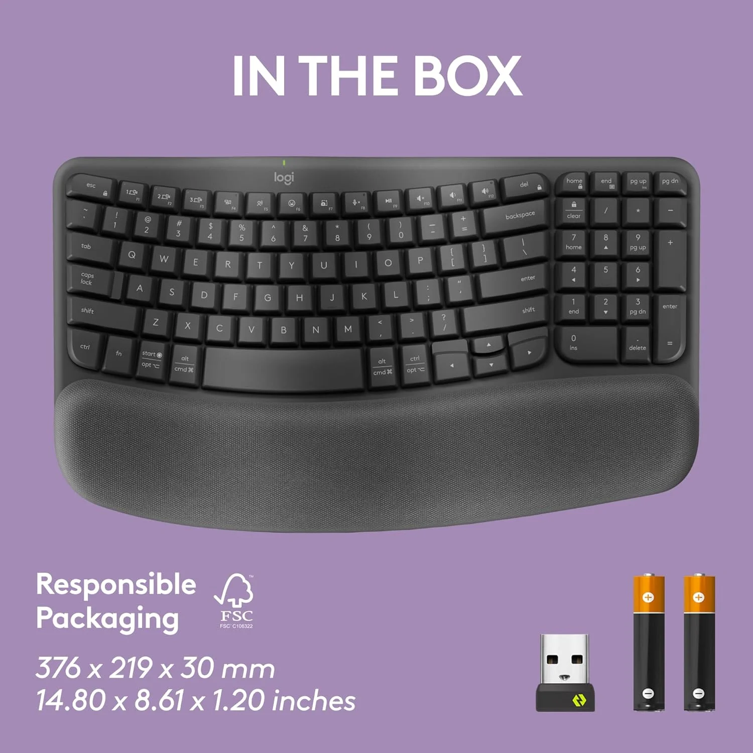 Logitech Wave Keys Wireless Ergonomic Keyboard - Image 4
