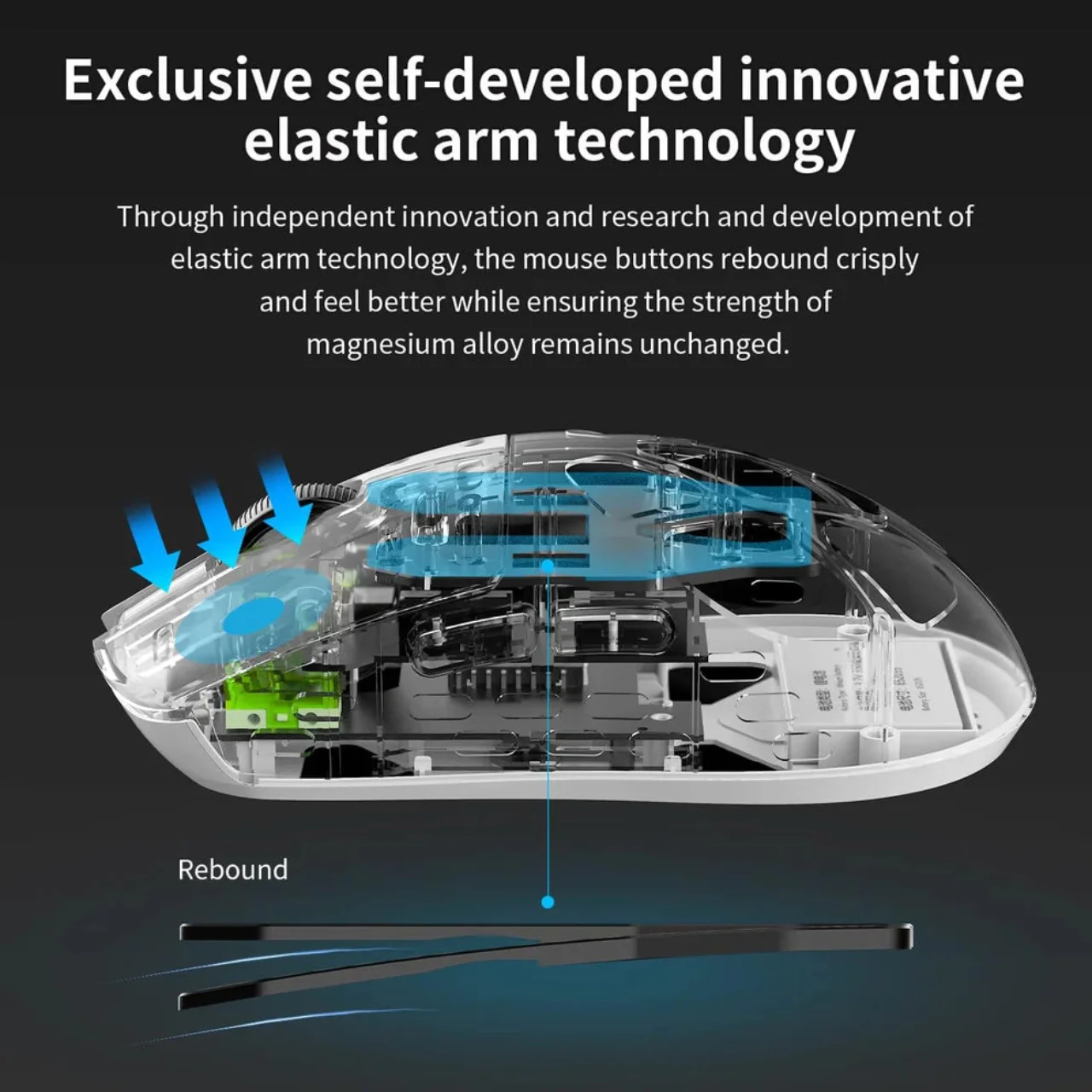 AJAZZ AM3 PRO Tri-Mode Ultra-Lightweight Gaming Mouse – Black - Image 3