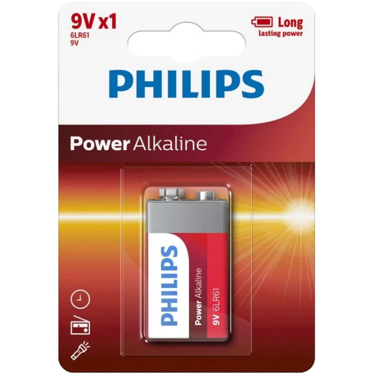 بطارية Philips Power قلوية 9 فولت - عبوة واحدة