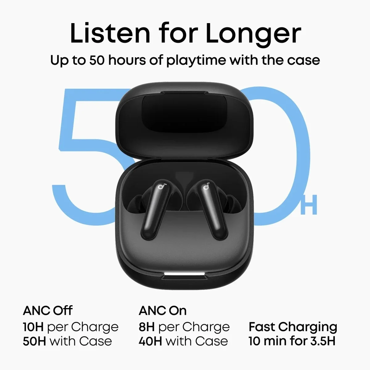 سماعات أذن لاسلكية Anker Soundcore R60i NC بإلغاء ضوضاء تكيفي، أسود - Thumbnail 5
