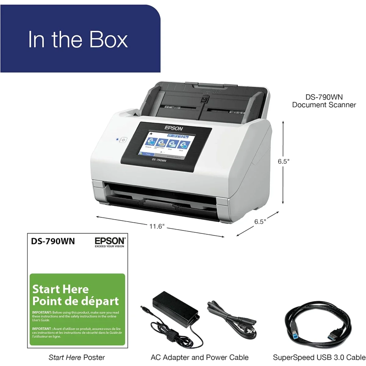 EPSON DS-790WN Wireless Network Document Scanner with Duplex Scanning, 100-Sheet ADF, 45 ppm - Thumbnail 6