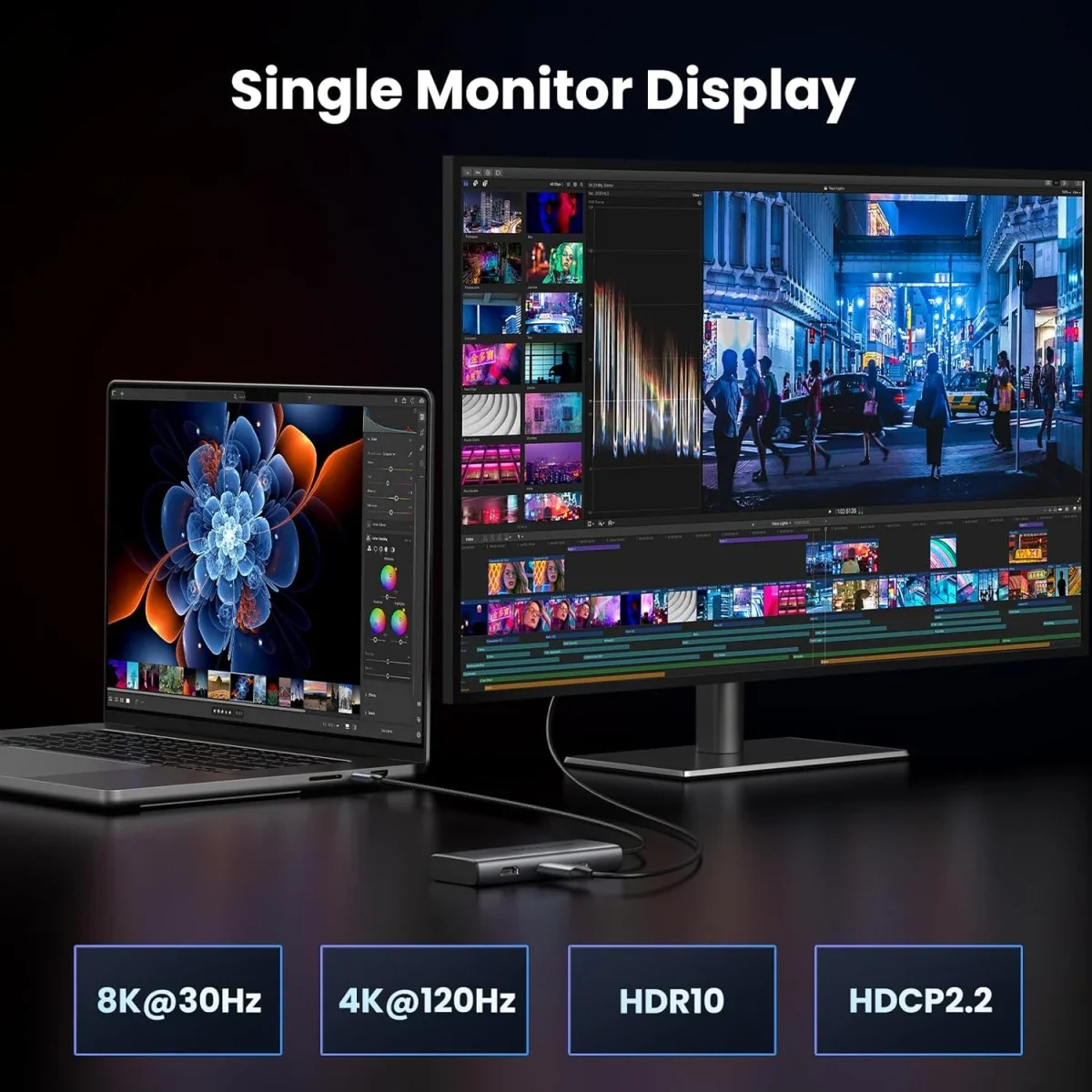 محطة إرساء USB-C 6 في 1 من Ugreen مع دقة مزدوجة 4K@60Hz و8K@30Hz و100W PD - Image 8