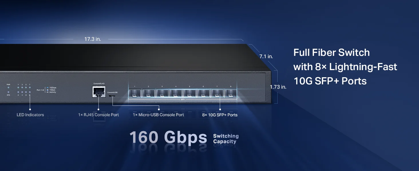 سويتش شبكات TP-LINK Omada TL-SX3008F ذكي مُدار للمؤسسات 8 منافذ 10G SFP+ - Image 8