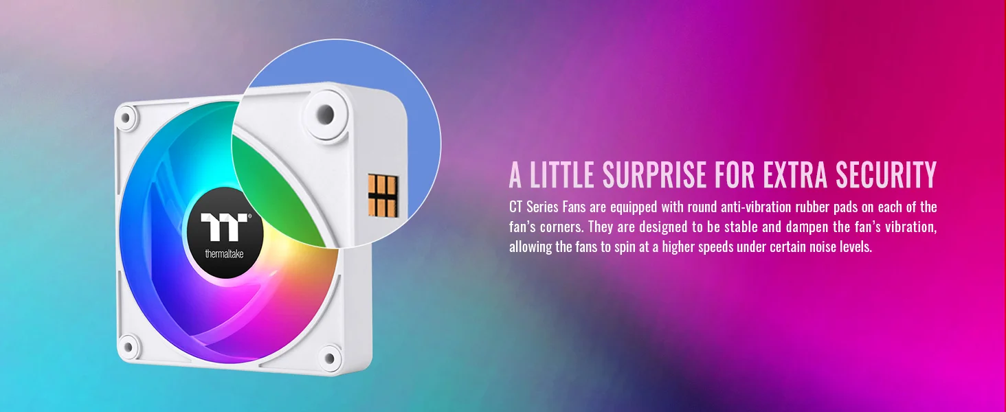 مروحة تبريد PC Thermaltake CT140 EX ARGB Sync مقاس 140 مم باللون الأبيض 3 قطع - Image 12