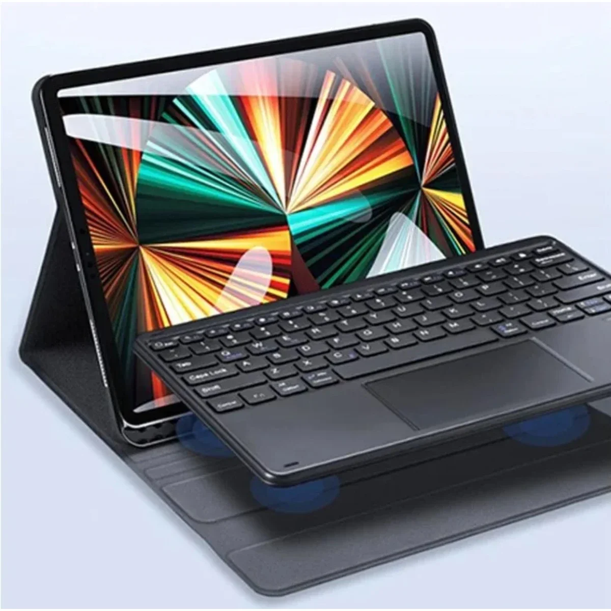 جراب لوحة مفاتيح DUX DUCIS TK Series بلوتوث جلدي مع لوحة لمس لجهاز iPad Pro مقاس 12.9 إنش (2020/2021/2022)، تخطيط إنجليزي - أسود - Thumbnail 4