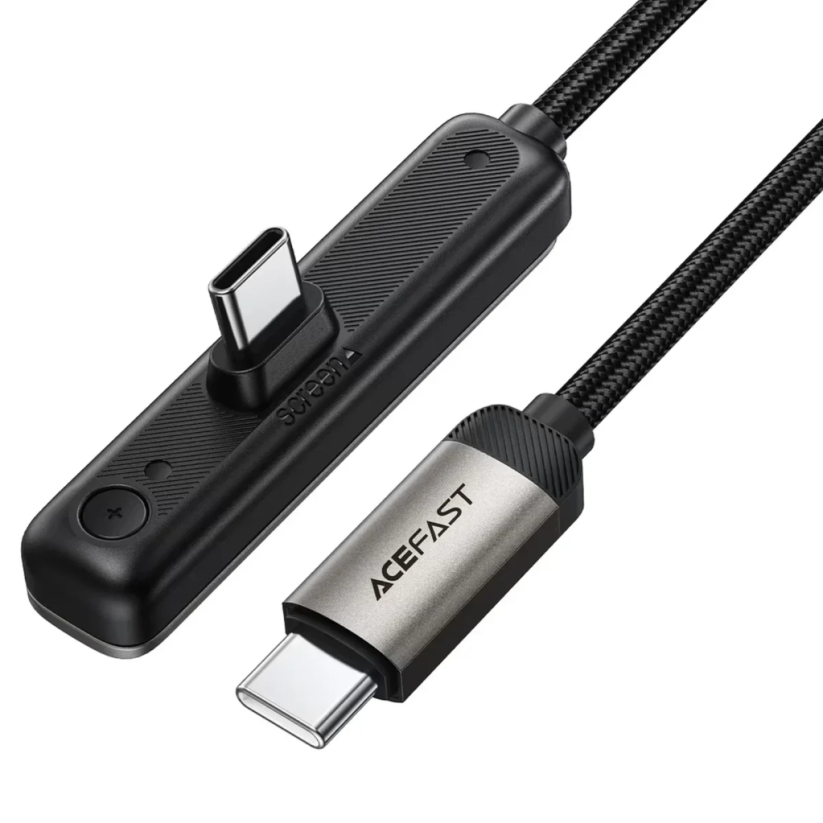ACEFAST C28-03 60W USB-C to USB-C Charging & Data Cable with Flip-Out Stand, Metal Grey - Image 2