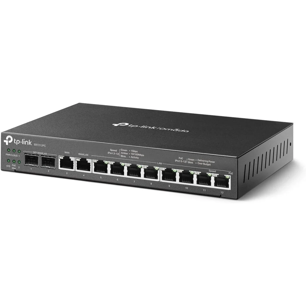 راوتر VPN جيجابت 3 في 1 TP-LINK Omada ER7212 مع سويتش PoE+ بقدرة 110 واط ووحدة تحكم