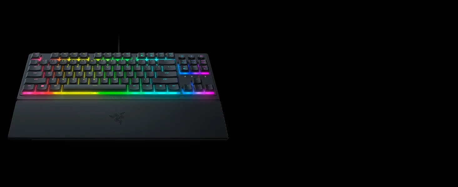 كيبورد ألعاب Razer Ornata V3 TKL منخفض الارتفاع بمفاتيح Mecha-Membrane وإضاءة RGB - Thumbnail 9