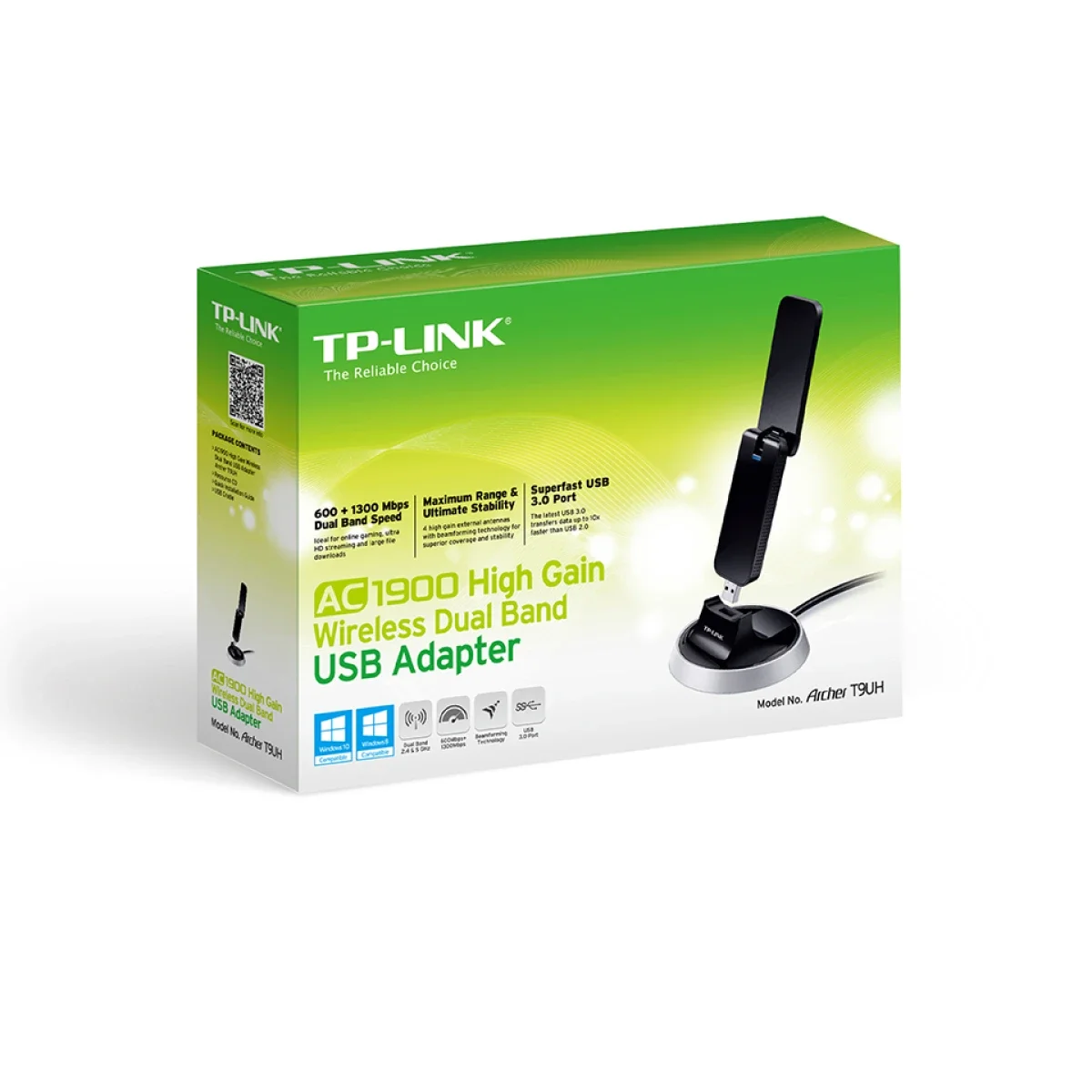 محول واي فاي USB 3.0 ثنائي النطاق عالي الكسب TP-LINK Archer T9UH AC1900 - Thumbnail 5