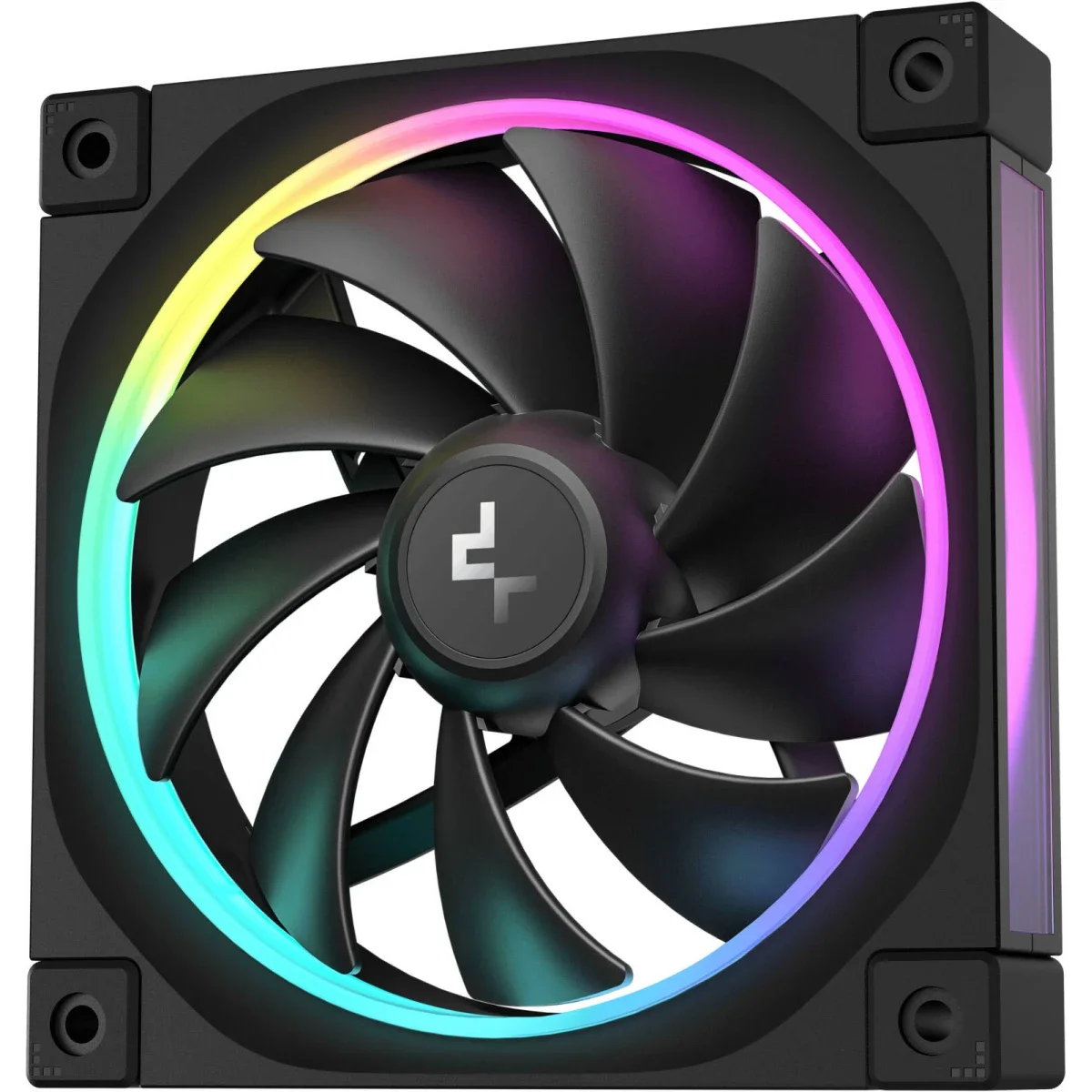مروحة كيس DeepCool FL12 مقاس 120 مم ARGB PWM قطعة واحدة باللون الأسود