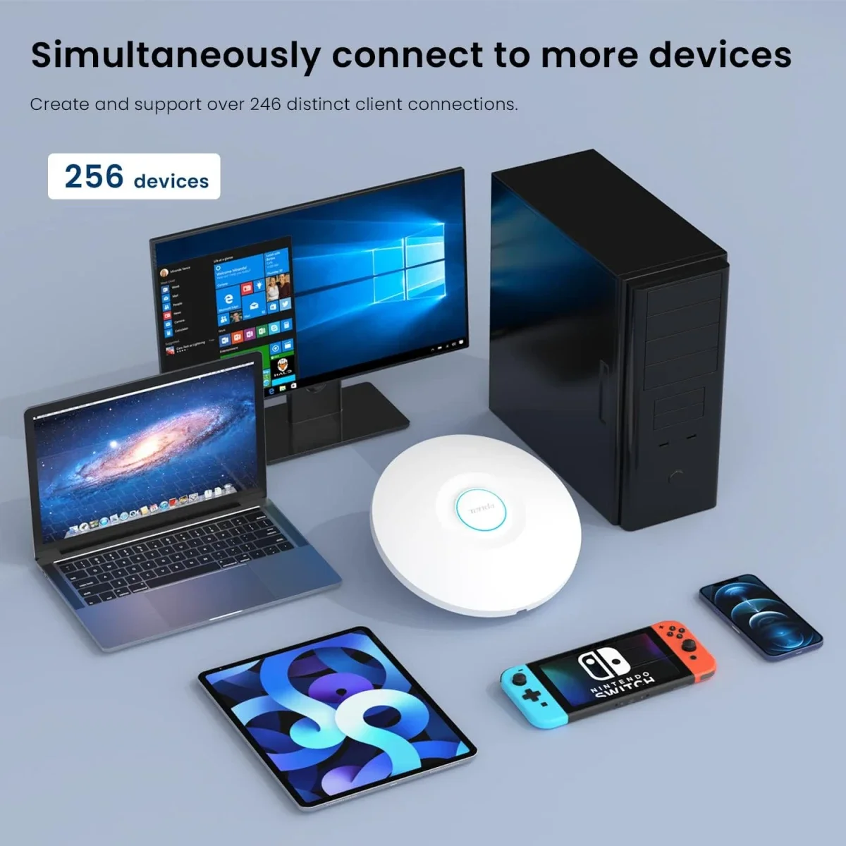 نقطة وصول سقفية Tenda i29 Wi-Fi 6 AX3000 ثنائية النطاق جيجابت لمساحة 500 متر مربع، أبيض - Thumbnail 6