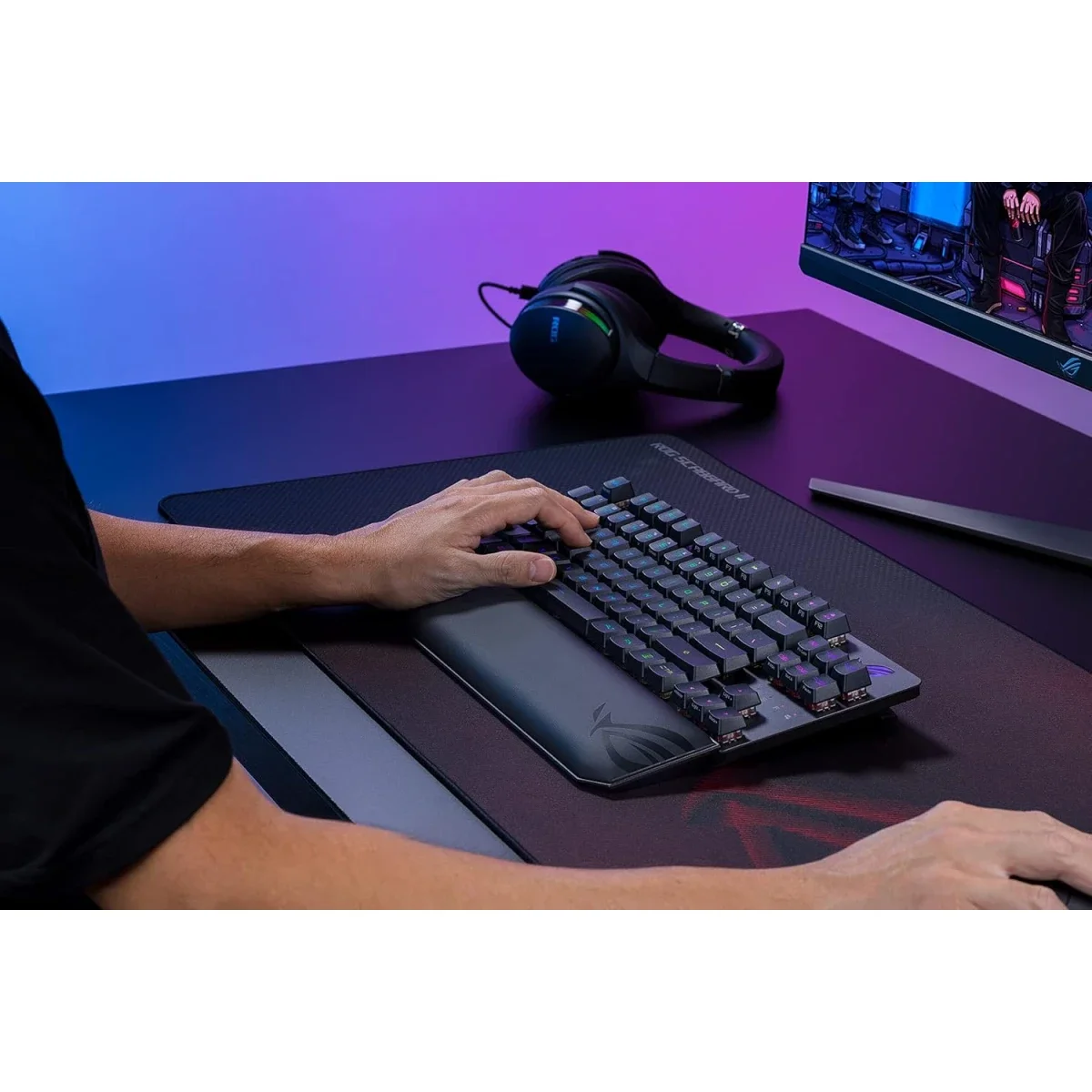 كيبورد ألعاب Asus ROG Strix Scope RX TKL Wireless Deluxe لاسلكي، سويتش RX Red، 1000Hz، أسود - Thumbnail 11