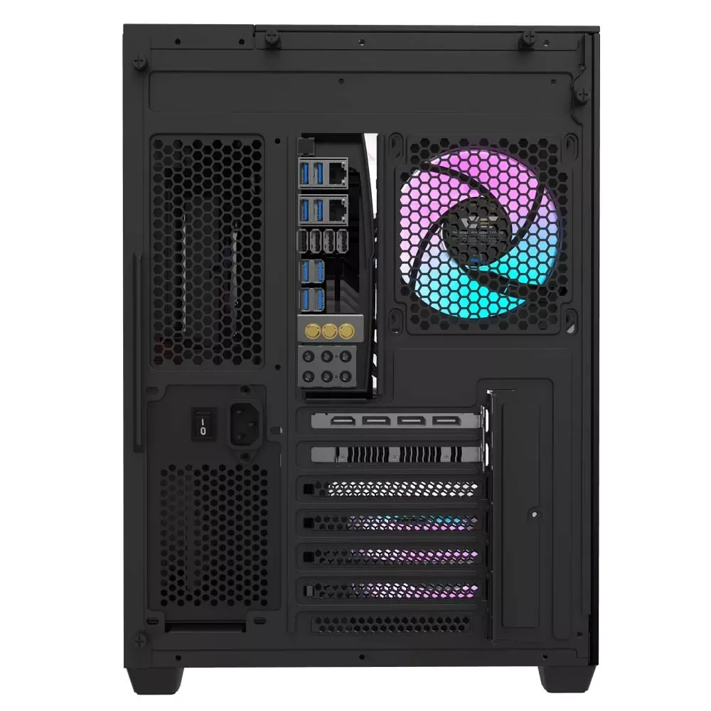 كيس كمبيوتر DarkFlash TH285 للألعاب ATX ميد تاور مع 4 مراوح ARGB - أسود - Thumbnail 5