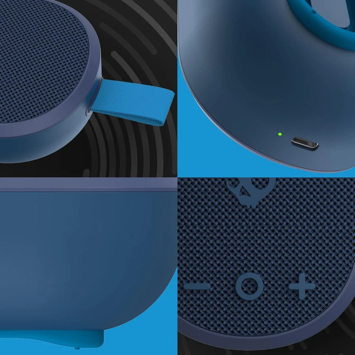 Skullcandy Ounce Wireless Bluetooth Mini Portable Speaker, IPX7 Waterproof, 16-Hour Battery, Navy - Image 2