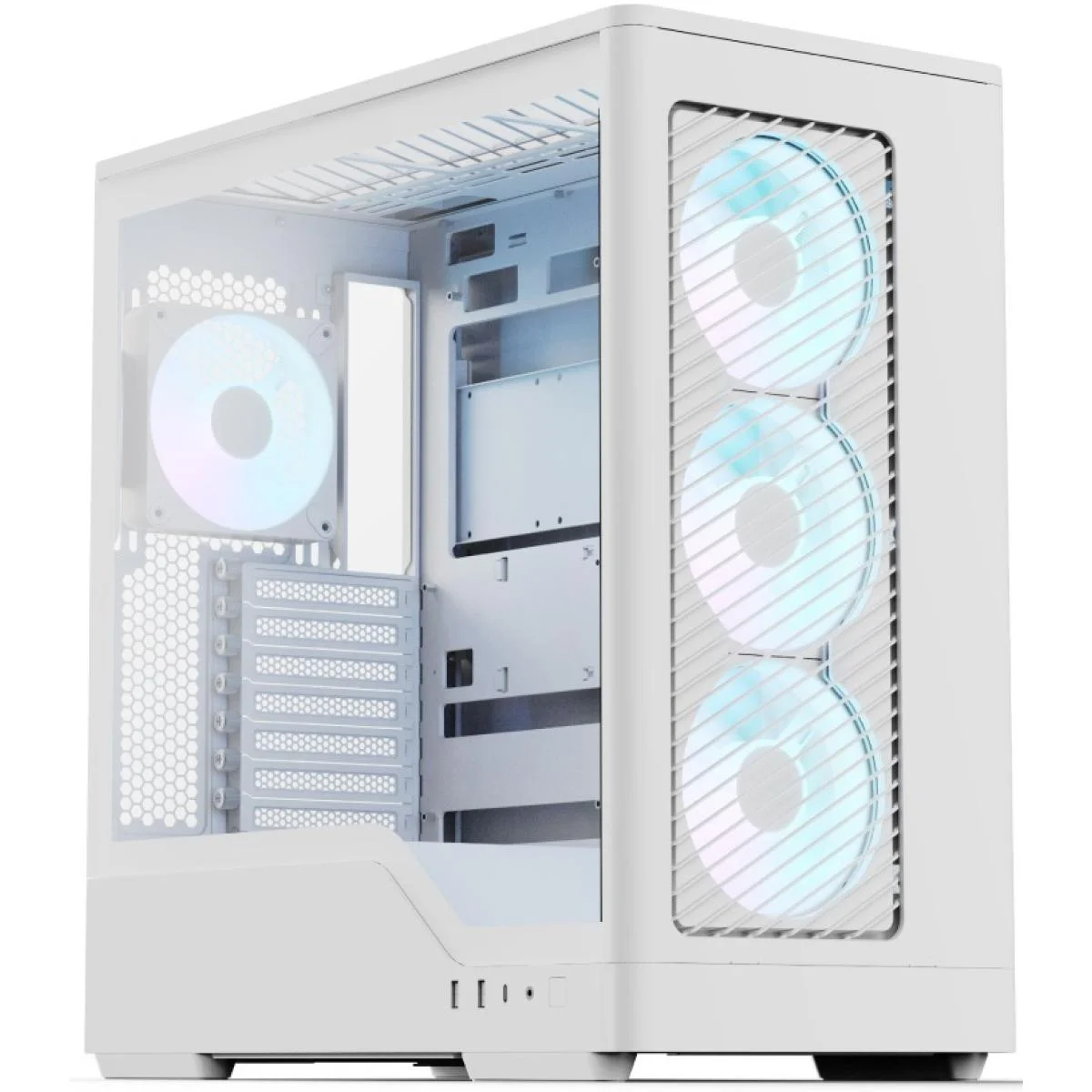 AeroCool D520A White ARGB ATX Mid-Tower Gaming Case with 4 Pre-Installed Fans