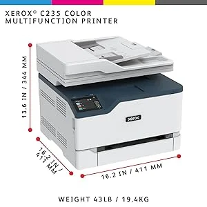 طابعة متعددة الوظائف ليزر ملونة Xerox C235 مقاس A4 لاسلكية مزدوجة 4 في 1 حتى 24 ppm باللون الأبيض - Image 11