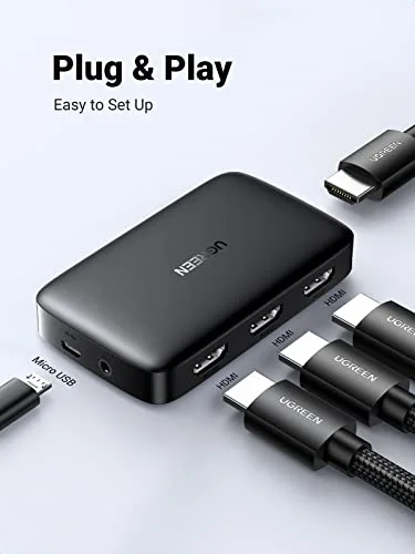 مبدل HDMI Ugreen 80125 3 في 1 بدقة 4K - Image 3