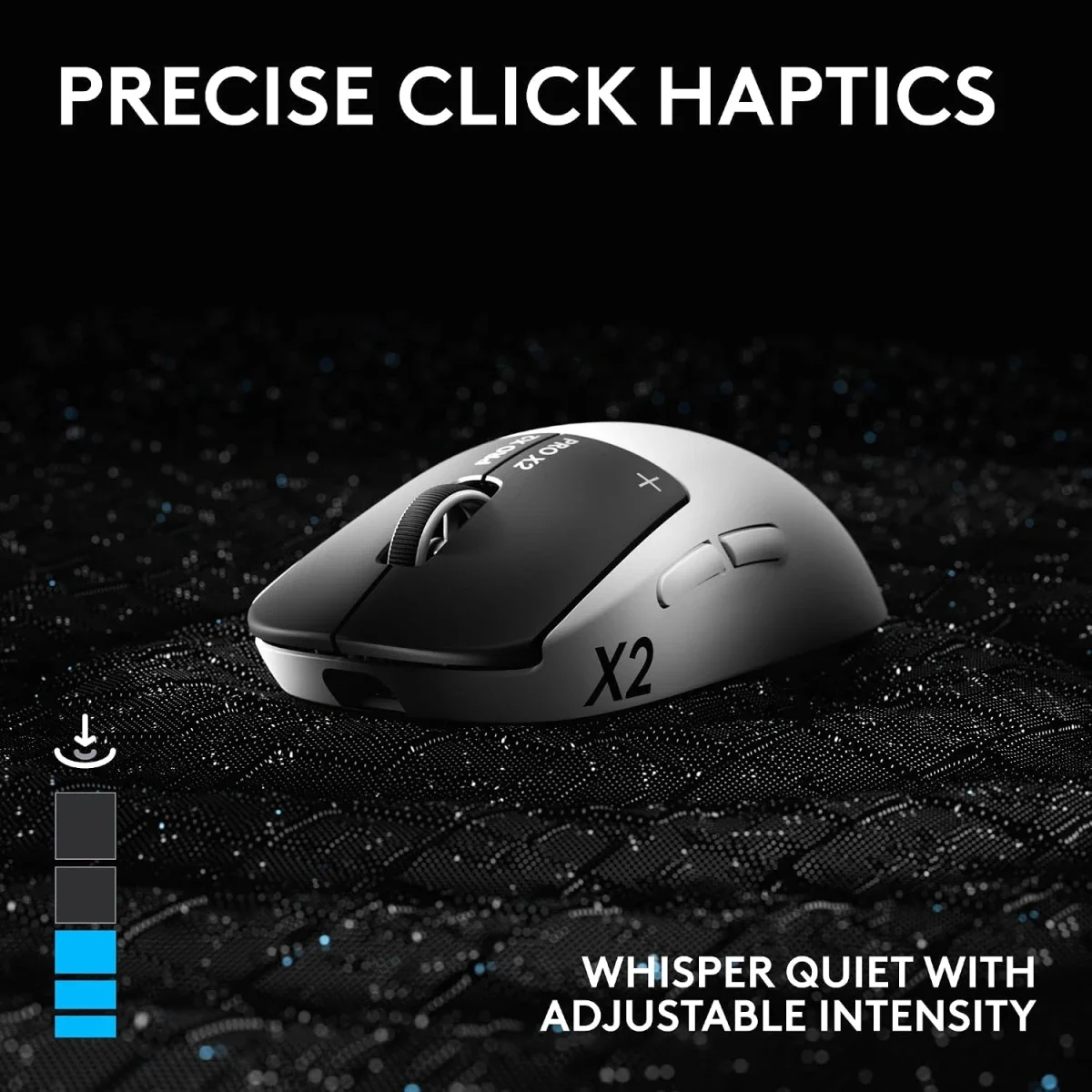 Logitech G PRO X2 SUPERSTRIKE LIGHTSPEED Wireless Gaming Mouse, 61 g, Customizable Click Haptics, USB-C, PC/Mac/Laptop - White - Image 6